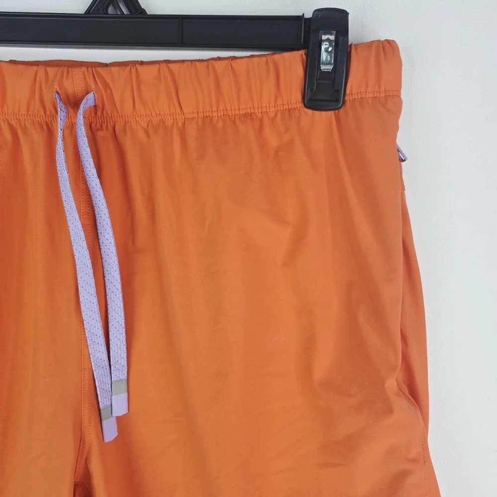 Fabletics The One Shorts Men's XL Orange Athletic Linerless Gym Shorts 7